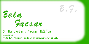 bela facsar business card